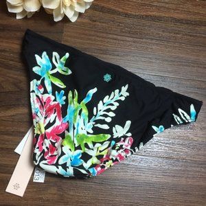 NANETTE LEPORE Floral Reef Hipster Swim Bottoms XS Colorful NWT Black Hula